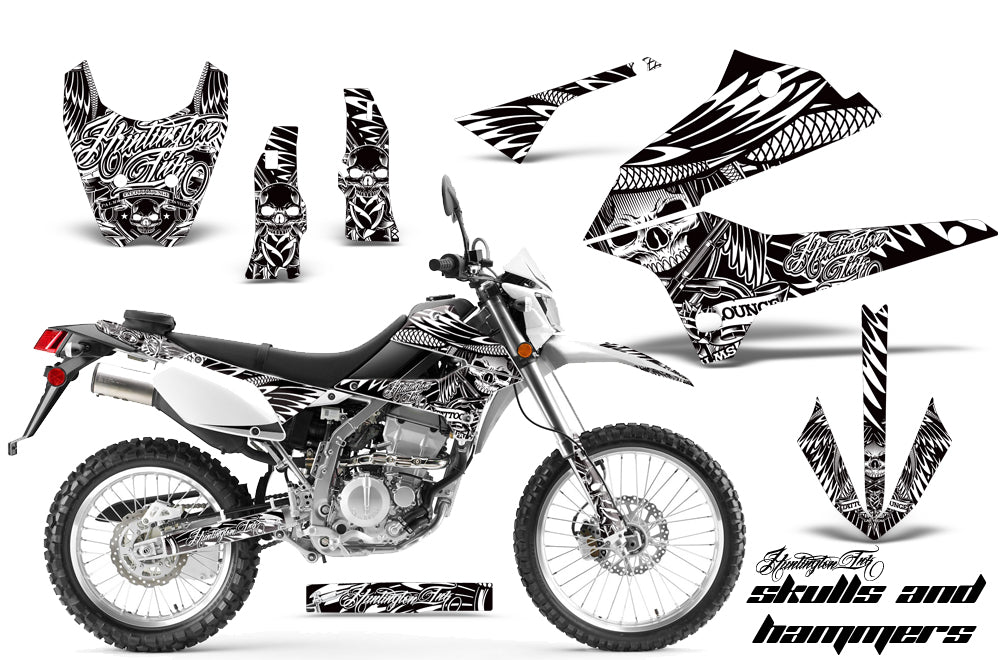 Dirt Bike Decals Graphics Kit Sticker Wrap For Kawasaki KLX250 2008-2018 HISH WHITE-atv motorcycle utv parts accessories gear helmets jackets gloves pantsAll Terrain Depot