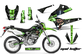 Dirt Bike Decals Graphics Kit Sticker Wrap For Kawasaki KLX250 2008-2018 HATTER GREEN BLACK-atv motorcycle utv parts accessories gear helmets jackets gloves pantsAll Terrain Depot