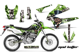 Dirt Bike Decals Graphics Kit Sticker Wrap For Kawasaki KLX250 2008-2018 HATTER SILVER GREEN-atv motorcycle utv parts accessories gear helmets jackets gloves pantsAll Terrain Depot