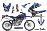 Dirt Bike Decals Graphics Kit Sticker Wrap For Kawasaki KLX250 2008-2018 HATTER BLUE SILVER