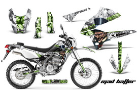 Dirt Bike Decals Graphics Kit Sticker Wrap For Kawasaki KLX250 2008-2018 HATTER GREEN WHITE-atv motorcycle utv parts accessories gear helmets jackets gloves pantsAll Terrain Depot