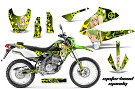 Dirt Bike Decals Graphics Kit Sticker Wrap For Kawasaki KLX250 2008-2018 MOTO MANDY GREEN-atv motorcycle utv parts accessories gear helmets jackets gloves pantsAll Terrain Depot