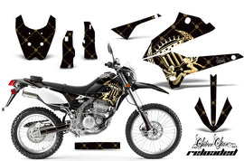 Dirt Bike Decals Graphics Kit Sticker Wrap For Kawasaki KLX250 2008-2018 RELOADED GOLD BLACK-atv motorcycle utv parts accessories gear helmets jackets gloves pantsAll Terrain Depot
