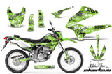 Dirt Bike Decals Graphics Kit Sticker Wrap For Kawasaki KLX250 2008-2018 SSSH BLACK GREEN