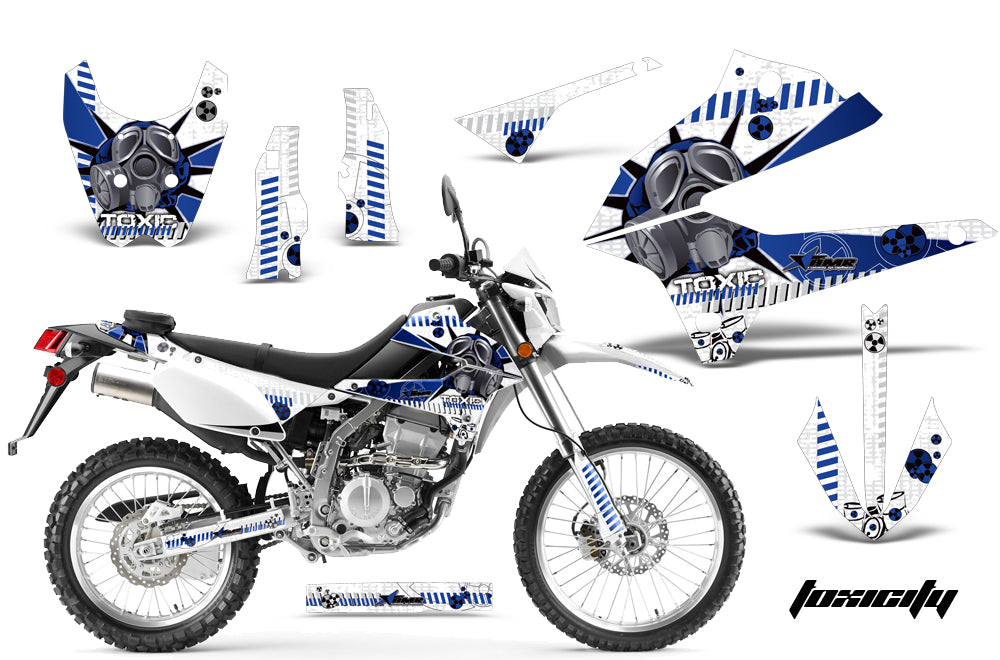 Dirt Bike Decals Graphics Kit Sticker Wrap For Kawasaki KLX250 2008-2018 TOXIC BLUE WHITE-atv motorcycle utv parts accessories gear helmets jackets gloves pantsAll Terrain Depot