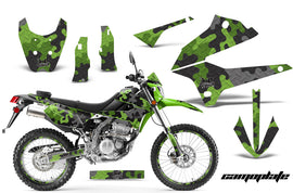 Graphics Kit Decal Sticker Wrap + # Plates For Kawasaki KLX250 2008-2018 CAMOPLATE GREEN-atv motorcycle utv parts accessories gear helmets jackets gloves pantsAll Terrain Depot
