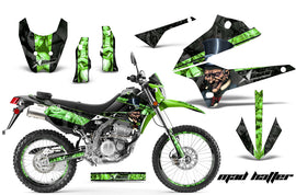 Graphics Kit Decal Sticker Wrap + # Plates For Kawasaki KLX250 2008-2018 HATTER GREEN BLACK-atv motorcycle utv parts accessories gear helmets jackets gloves pantsAll Terrain Depot