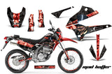 Graphics Kit Decal Sticker Wrap + # Plates For Kawasaki KLX250 2008-2018 HATTER RED BLACK