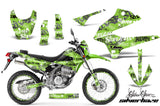 Graphics Kit Decal Sticker Wrap + # Plates For Kawasaki KLX250 2008-2018 SSSH BLACK GREEN