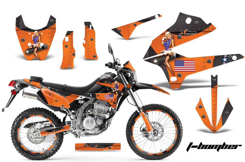 Graphics Kit Decal Sticker Wrap + # Plates For Kawasaki KLX250 2008-2018 TBOMBER ORANGE-atv motorcycle utv parts accessories gear helmets jackets gloves pantsAll Terrain Depot