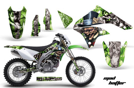 Dirt Bike Graphics Kit Decal Sticker Wrap For Kawasaki KLX450 2008-2012 HATTER SILVER GREEN-atv motorcycle utv parts accessories gear helmets jackets gloves pantsAll Terrain Depot