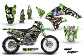 Graphics Kit Decal Sticker Wrap + # Plates For Kawasaki KLX450 2008-2012 HATTER SILVER GREEN-atv motorcycle utv parts accessories gear helmets jackets gloves pantsAll Terrain Depot