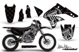 Graphics Kit Decal Sticker Wrap + # Plates For Kawasaki KLX450 2008-2012 RELOADED SILVER BLACK