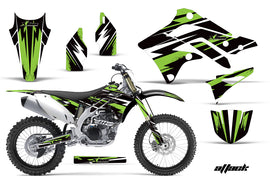 Dirt Bike Decal Graphic Kit Sticker Wrap For Kawasaki KXF450 2012-2015 ATTACK GREEN-atv motorcycle utv parts accessories gear helmets jackets gloves pantsAll Terrain Depot