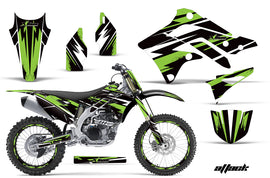 Graphics Kit Dedcal Sticker Wrap + # Plates For Kawasaki KXF450 2012-2015 ATTACK GREEN-atv motorcycle utv parts accessories gear helmets jackets gloves pantsAll Terrain Depot