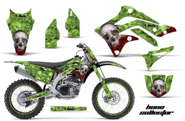 Graphics Kit Dedcal Sticker Wrap + # Plates For Kawasaki KXF450 2012-2015 BONES GREEN-atv motorcycle utv parts accessories gear helmets jackets gloves pantsAll Terrain Depot