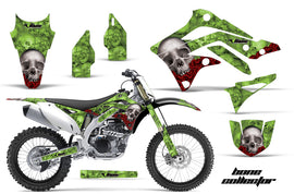 Dirt Bike Decal Graphic Kit Sticker Wrap For Kawasaki KXF450 2012-2015 BONES GREEN-atv motorcycle utv parts accessories gear helmets jackets gloves pantsAll Terrain Depot