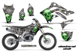 Graphics Kit Dedcal Sticker Wrap + # Plates For Kawasaki KXF450 2012-2015 CHECKERED GREEN BLACK
