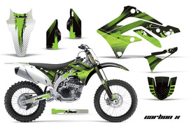 Dirt Bike Decal Graphic Kit Sticker Wrap For Kawasaki KXF450 2012-2015 CARBONX GREEN-atv motorcycle utv parts accessories gear helmets jackets gloves pantsAll Terrain Depot