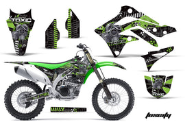 Dirt Bike Decal Graphic Kit Sticker Wrap For Kawasaki KXF450 2012-2015 TOXIC GREEN BLACK-atv motorcycle utv parts accessories gear helmets jackets gloves pantsAll Terrain Depot