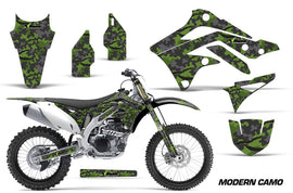 Dirt Bike Decal Graphic Kit Sticker Wrap For Kawasaki KXF450 2012-2015 MODERN CAMO GREEN-atv motorcycle utv parts accessories gear helmets jackets gloves pantsAll Terrain Depot