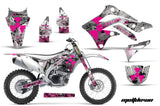 Dirt Bike Decal Graphic Kit Sticker Wrap For Kawasaki KXF450 2012-2015 MELTDOWN PINK SILVER