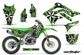Graphics Kit Dedcal Sticker Wrap + # Plates For Kawasaki KXF450 2012-2015 NORTHSTAR GREEN-atv motorcycle utv parts accessories gear helmets jackets gloves pantsAll Terrain Depot