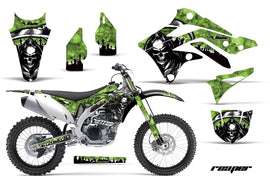 Dirt Bike Decal Graphic Kit Sticker Wrap For Kawasaki KXF450 2012-2015 REAPER GREEN-atv motorcycle utv parts accessories gear helmets jackets gloves pantsAll Terrain Depot