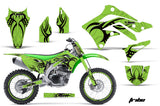 Graphics Kit Dedcal Sticker Wrap + # Plates For Kawasaki KXF450 2012-2015 TRIBE GREEN BLACK
