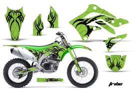 Dirt Bike Decal Graphic Kit Sticker Wrap For Kawasaki KXF450 2012-2015 TRIBE GREEN BLACK-atv motorcycle utv parts accessories gear helmets jackets gloves pantsAll Terrain Depot