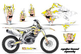 Dirt Bike Decal Graphic Kit Sticker Wrap For Kawasaki KXF450 2012-2015 MANDY BLACK WHITE