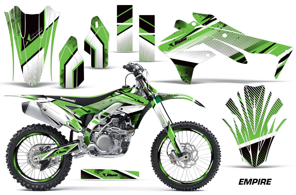 Graphics Kit Decal Sticker Wrap + # Plates For Kawasaki KXF450 2016-2018 EMPIRE GREEN-atv motorcycle utv parts accessories gear helmets jackets gloves pantsAll Terrain Depot