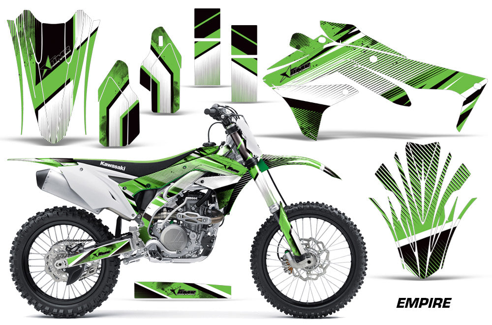 Dirt Bike Decal Graphic Kit Sticker Wrap For Kawasaki KXF450 2016-2018 EMPIRE GREEN-atv motorcycle utv parts accessories gear helmets jackets gloves pantsAll Terrain Depot