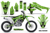 Dirt Bike Decal Graphic Kit Sticker Wrap For Kawasaki KXF450 2016-2018 MELTDOWN BLACK GREEN