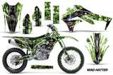 Graphics Kit Decal Sticker Wrap + # Plates For Kawasaki KXF450 2016-2018 HATTER GREEN BLACK