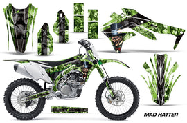 Dirt Bike Decal Graphic Kit Sticker Wrap For Kawasaki KXF450 2016-2018 HATTER GREEN BLACK-atv motorcycle utv parts accessories gear helmets jackets gloves pantsAll Terrain Depot