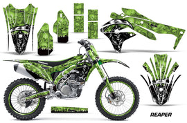Graphics Kit Decal Sticker Wrap + # Plates For Kawasaki KXF450 2016-2018 REAPER GREEN-atv motorcycle utv parts accessories gear helmets jackets gloves pantsAll Terrain Depot