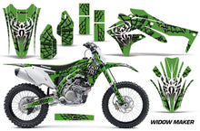Load image into Gallery viewer, Dirt Bike Decal Graphic Kit Sticker Wrap For Kawasaki KXF450 2016-2018 WIDOW BLACK GREEN-atv motorcycle utv parts accessories gear helmets jackets gloves pantsAll Terrain Depot
