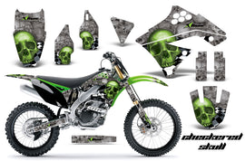 Dirt Bike Graphics Kit Decal Sticker Wrap For Kawasaki KX250F 2009-2012 CHECKERED GREEN-atv motorcycle utv parts accessories gear helmets jackets gloves pantsAll Terrain Depot