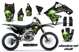 Dirt Bike Graphics Kit Decal Sticker Wrap For Kawasaki KX250F 2009-2012 CHECKERED GREEN BLACK