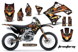 Dirt Bike Graphics Kit Decal Sticker Wrap For Kawasaki KX250F 2009-2012 FIRESTORM BLACK