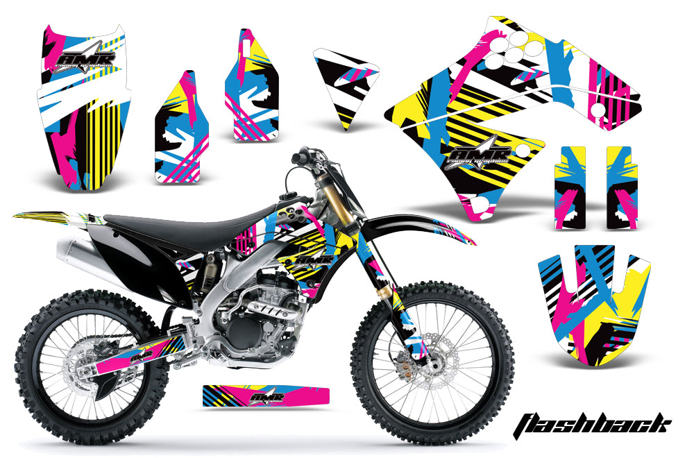 Dirt Bike Graphics Kit Decal Sticker Wrap For Kawasaki KX250F 2009-2012 FLASHBACK-atv motorcycle utv parts accessories gear helmets jackets gloves pantsAll Terrain Depot