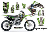 Dirt Bike Graphics Kit Decal Sticker Wrap For Kawasaki KX250F 2009-2012 HATTER SILVER GREEN