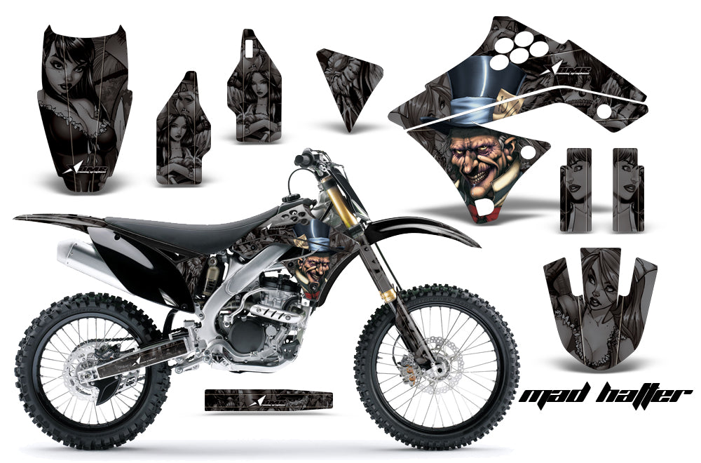 Dirt Bike Graphics Kit Decal Sticker Wrap For Kawasaki KX250F 2009-2012 HATTER BLACK-atv motorcycle utv parts accessories gear helmets jackets gloves pantsAll Terrain Depot