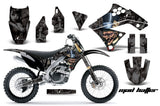 Dirt Bike Graphics Kit Decal Sticker Wrap For Kawasaki KX250F 2009-2012 HATTER BLACK