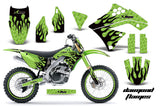 Graphics Kit Decal Sticker Wrap + # Plates For Kawasaki KX250F 2009-2012 DIAMOND FLAMES BLACK GREEN