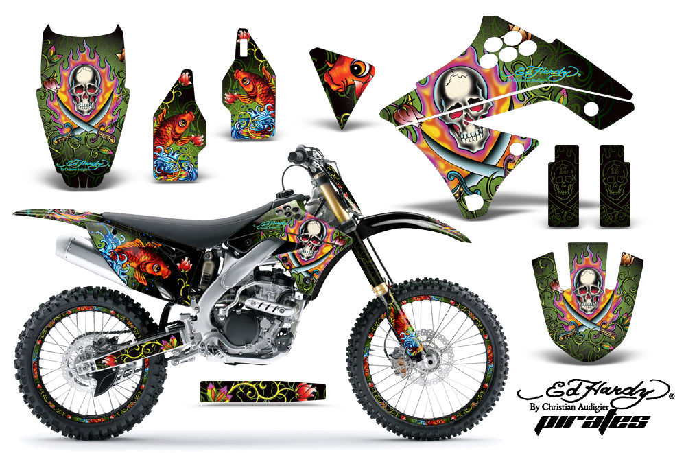 Graphics Kit Decal Sticker Wrap + # Plates For Kawasaki KX250F 2009-2012 EDHP GREEN-atv motorcycle utv parts accessories gear helmets jackets gloves pantsAll Terrain Depot