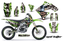 Graphics Kit Decal Sticker Wrap + # Plates For Kawasaki KX250F 2009-2012 HATTER SILVER GREEN-atv motorcycle utv parts accessories gear helmets jackets gloves pantsAll Terrain Depot