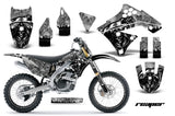 Graphics Kit Decal Sticker Wrap + # Plates For Kawasaki KX250F 2009-2012 REAPER SILVER