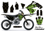 Graphics Kit Decal Sticker Wrap + # Plates For Kawasaki KX250F 2009-2012 RELOADED GREEN BLACK